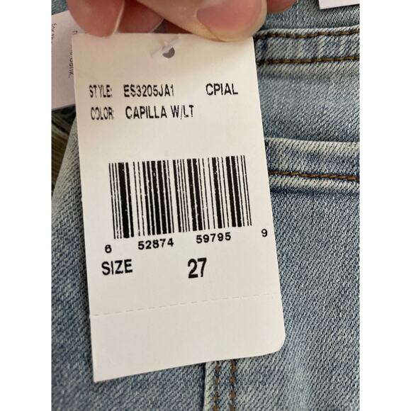 STS Blue Women's Size 27 Aubrey 9" Mid Rise Cut Off Shorts Light Wash Denim NWT - Picture 4 of 11